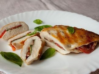 Куриные грудки с помидорами