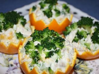 Салат с брокколи в апельсиновой кожуре