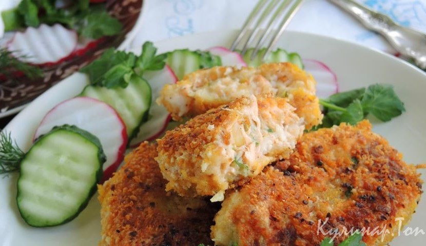 Котлеты рыбные в ореховой панировке