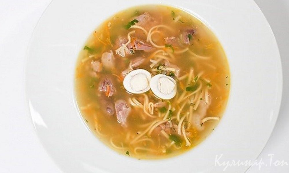 Куриная лапша с потрохами