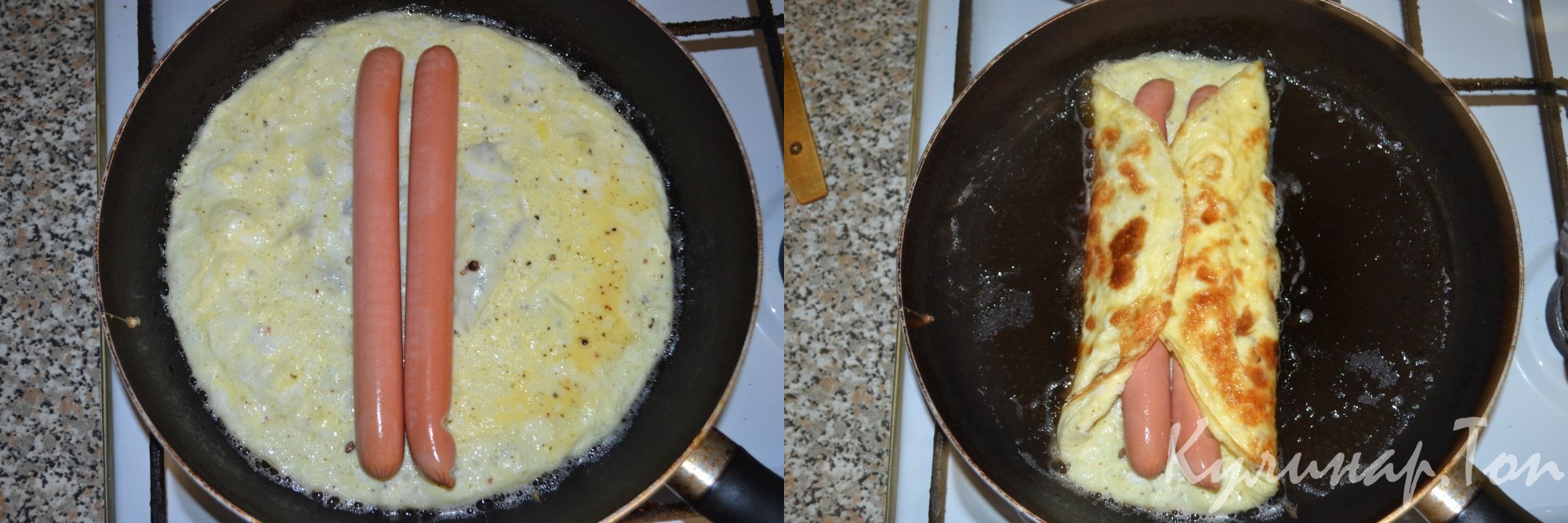 Омлет с сосисками