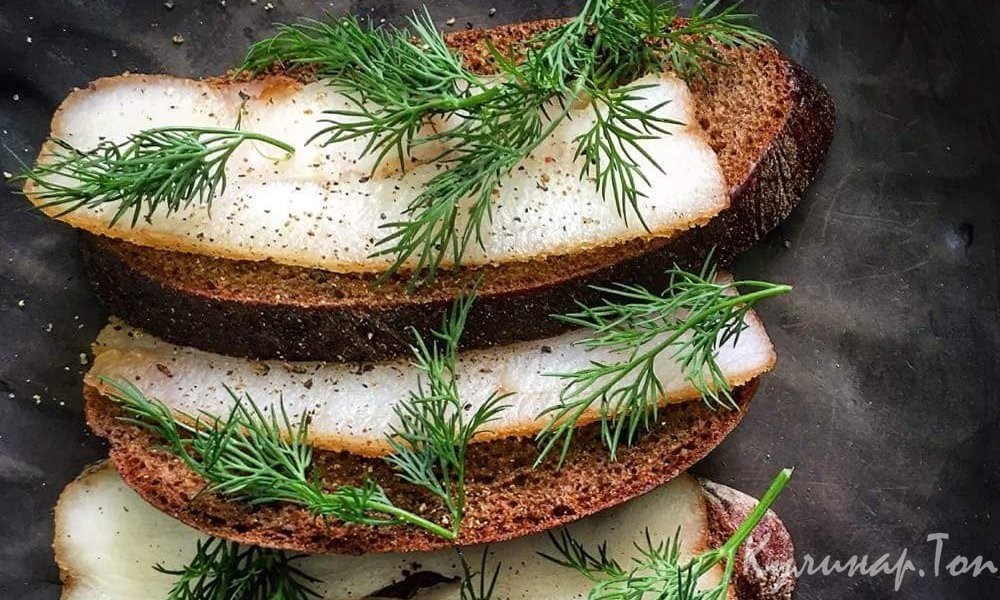 Сало с чесноком и укропом