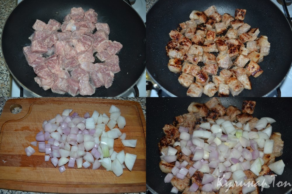 Свинина с хреном и чесноком в сметане