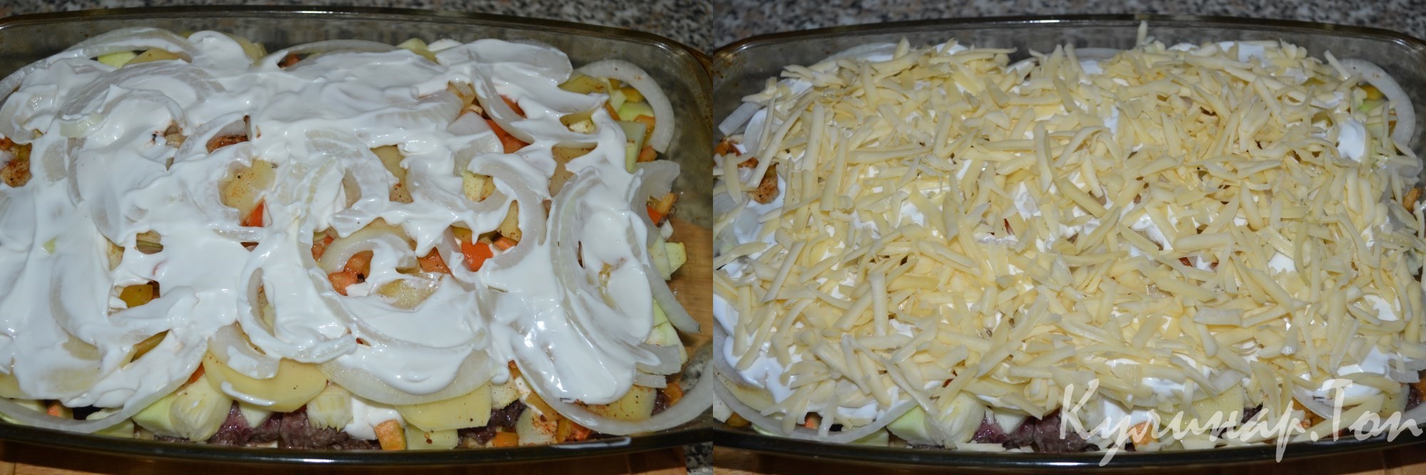 Запеканка с фаршем и овощами