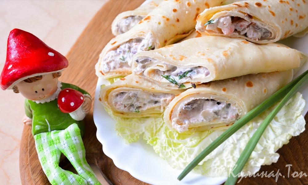 Блинчики с креветками