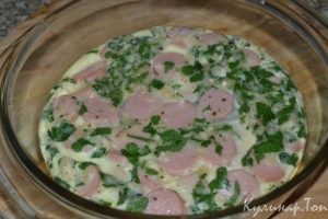 Фриттата с сосисками