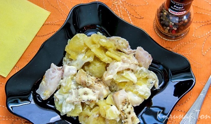 Горшочки с рыбой и картофелем