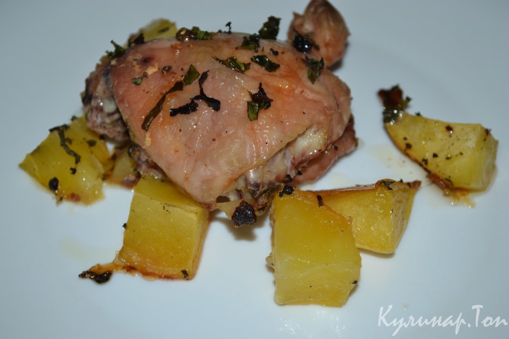 Курица с чесноком и базиликом