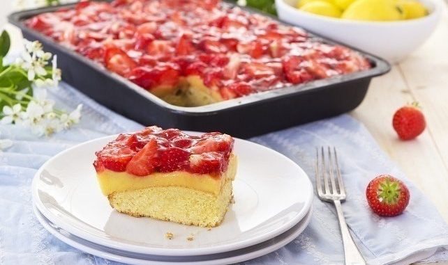 Лимонный пирог с клубникой Лимонный пирог с клубникой