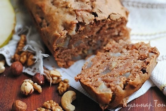 Медовый кекс с грушей, шоколадом и орехами Медовый кекс с грушей, шоколадом и орехами