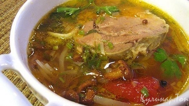 Щи с языком и лисичками Щи с языком и лисичками