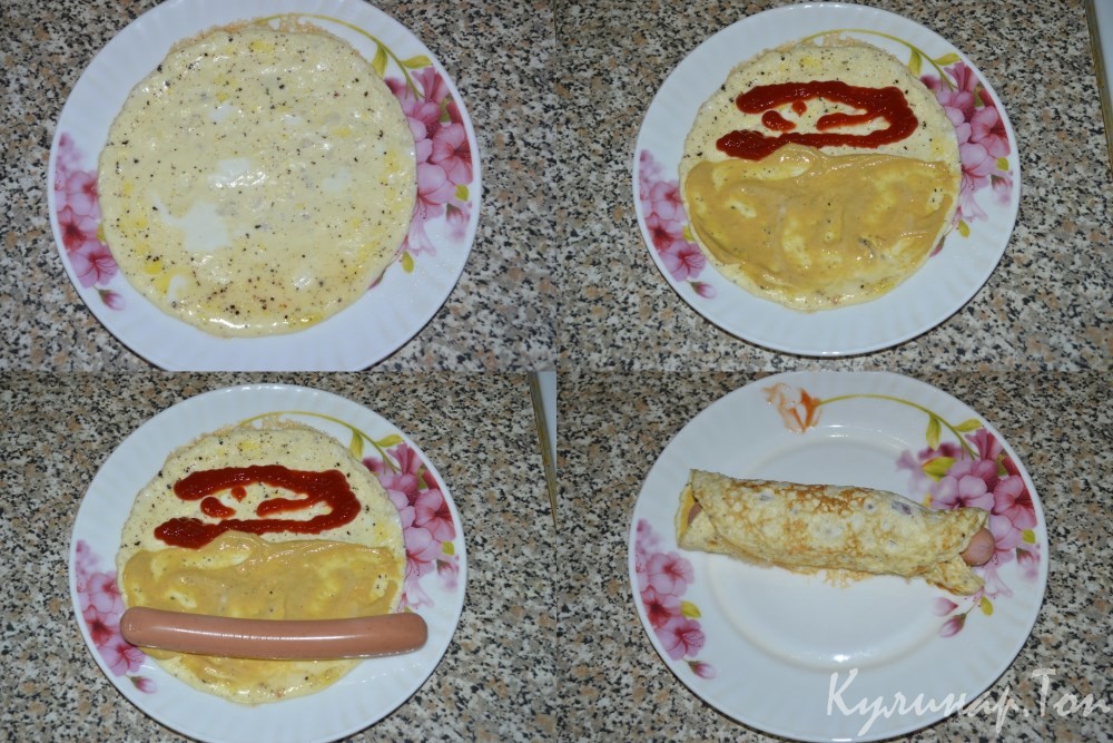 Хот-дог в омлете
