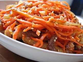 Корейский салат из моркови с мясом