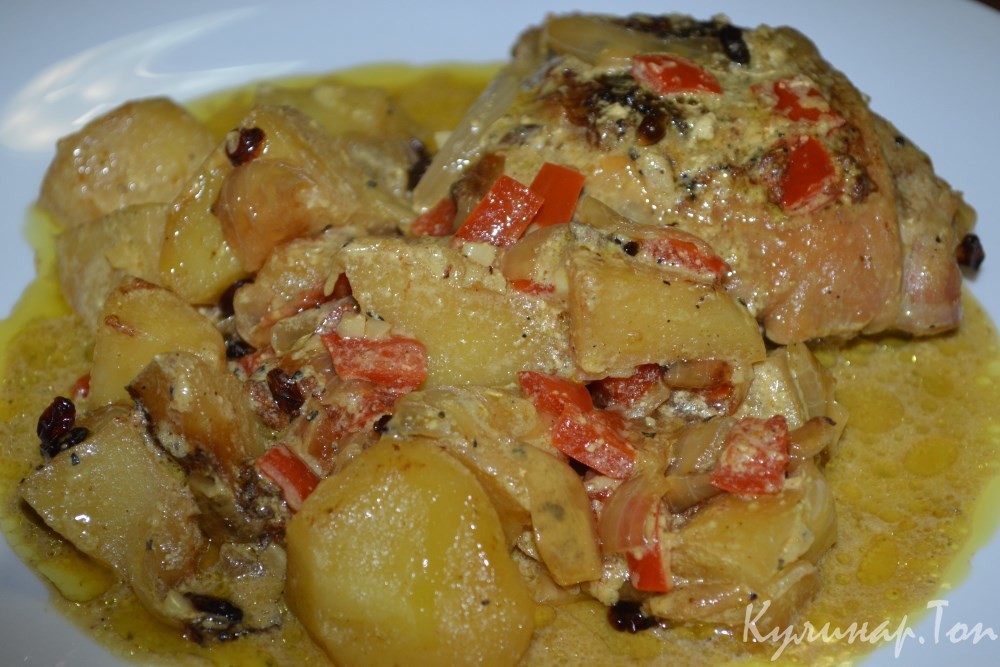 Курица с овощами и барбарисом