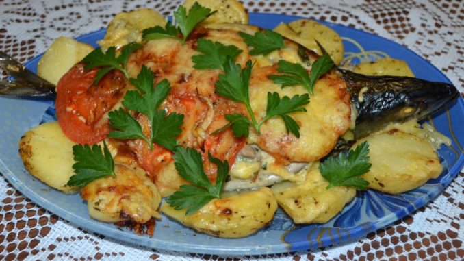 Фаршированная скумбрия Лодочка с грибами-08 Фаршированная скумбрия "Лодочка с грибами"