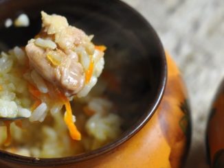 Плов с курицей и креветками