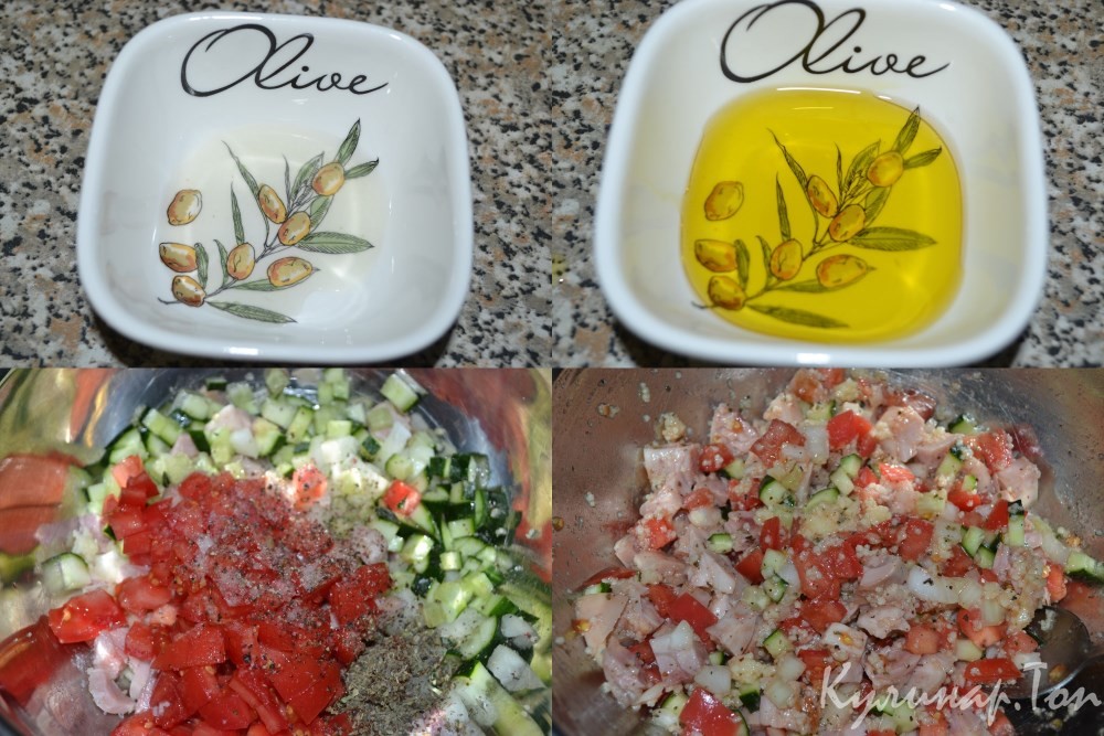 Салат из кускуса и копченой курицы