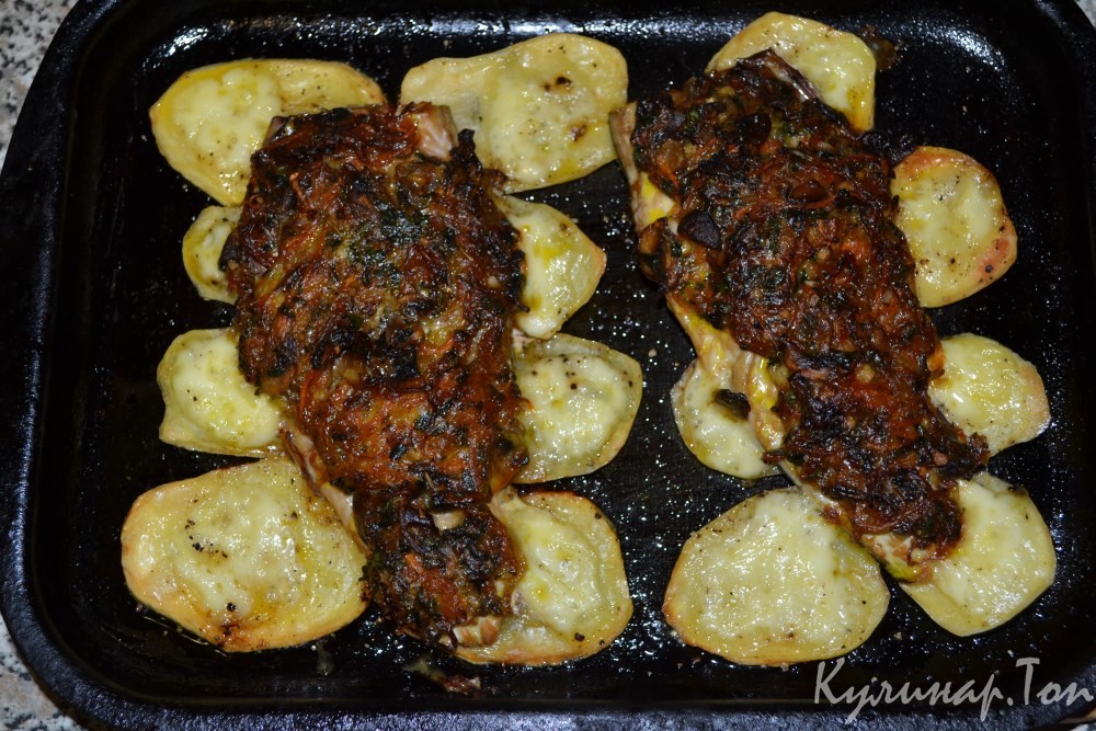 Скумбрия, запеченная с овощами