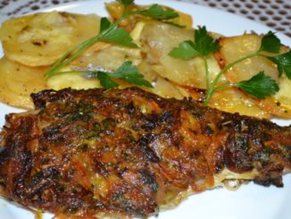Скумбрия, запеченная с овощами