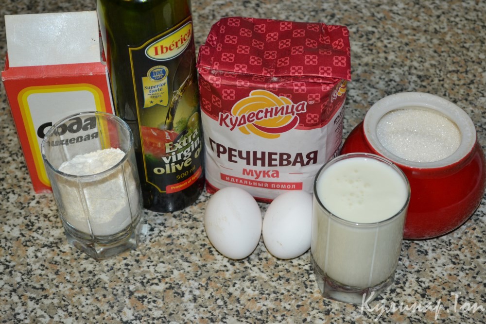 Гречневые оладьи на кефире