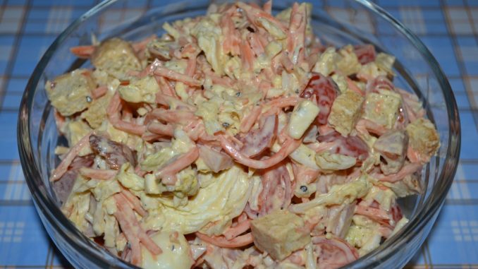 Салат с корейской морковью и копченой курицей-08 Салат с корейской морковью и копченой курицей