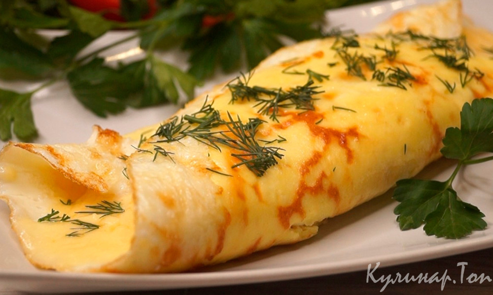 Яичные рулетики с плавленым сыром