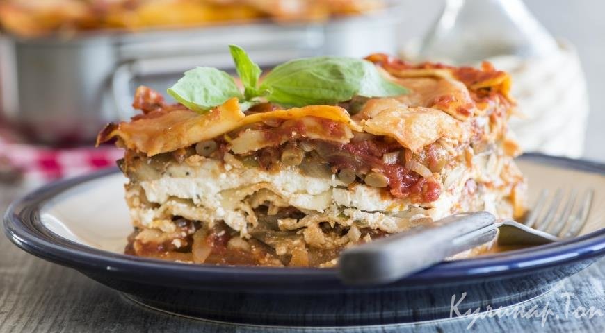 Лазанья с овощами и фетой