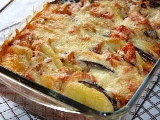 Картофельная запеканка с баклажанами