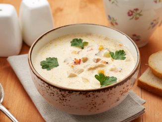 Грибной суп с сыром и куриным филе