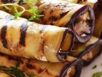Рулетики из баклажанов с грибами