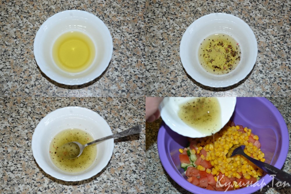 Салат с помидором, огурцом и сельдереем