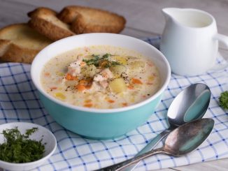 Сырный суп с куриным филе и рисом