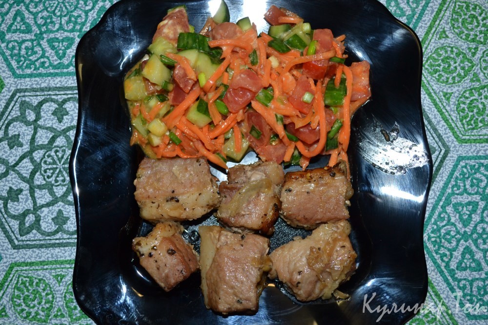 Овощной салат с корейской морковью