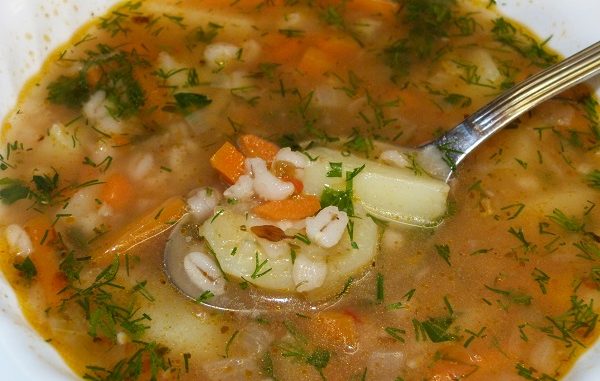 Перловый суп с овощами Перловый суп с овощами