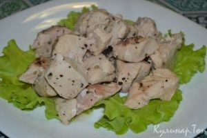 Шашлык из куриной грудки в рукаве