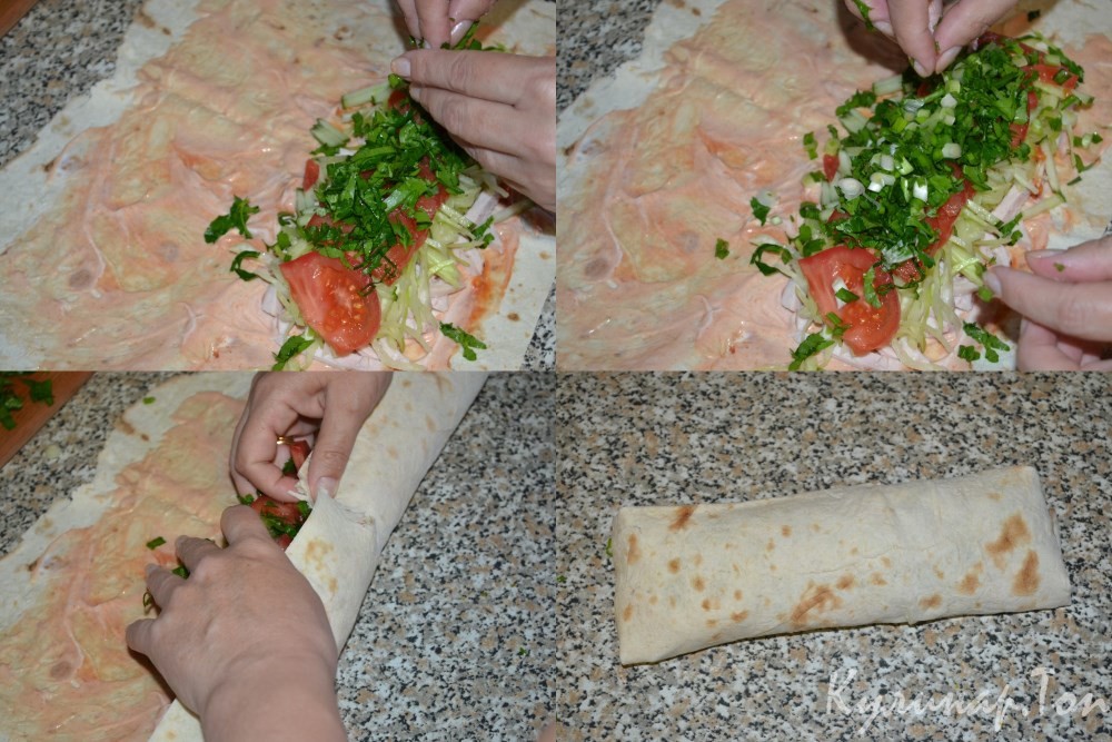 Шаурма с копченой курицей