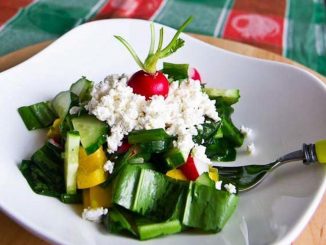 Творожный салат с овощами