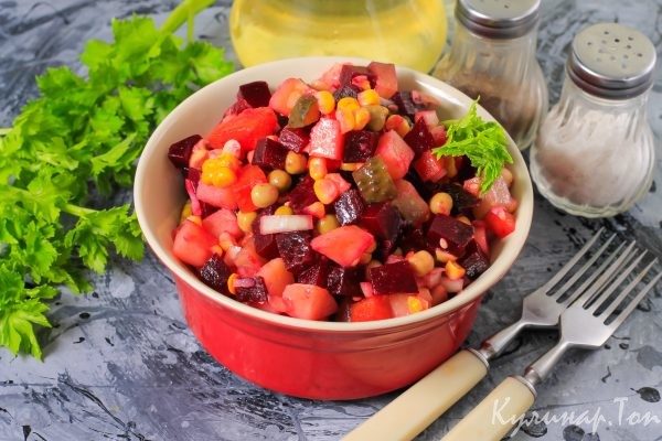 Винегрет из консервированной кукурузы