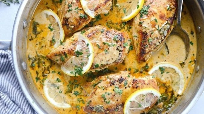 Курица в сливочно-лимонном соусе Курица в сливочно-лимонном соусе