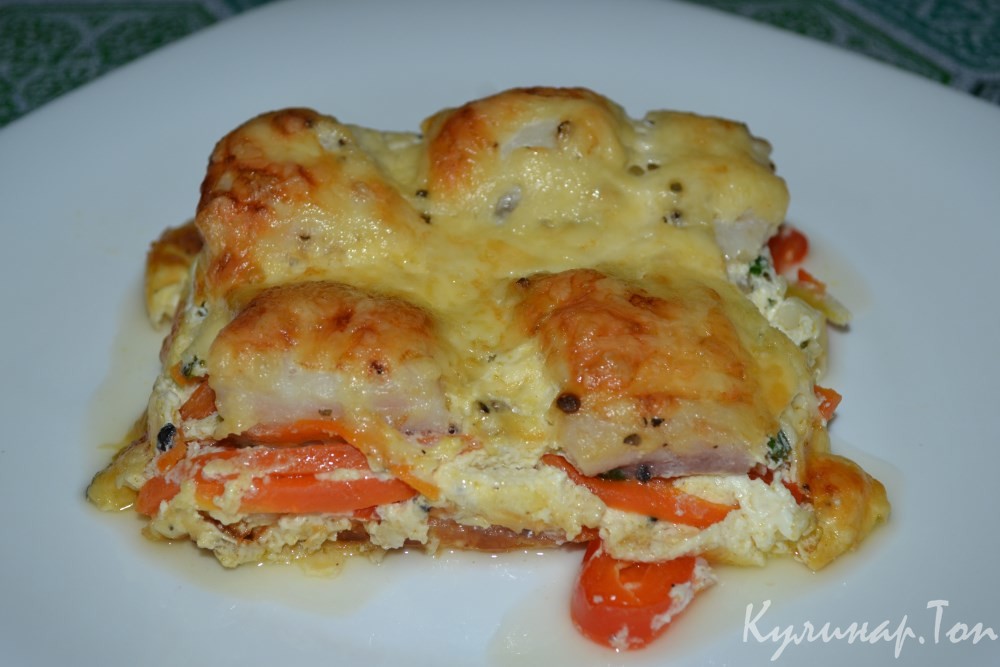 Рыбная запеканка с овощами