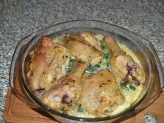 Курица, запеченная с цветной и брюссельской капустой