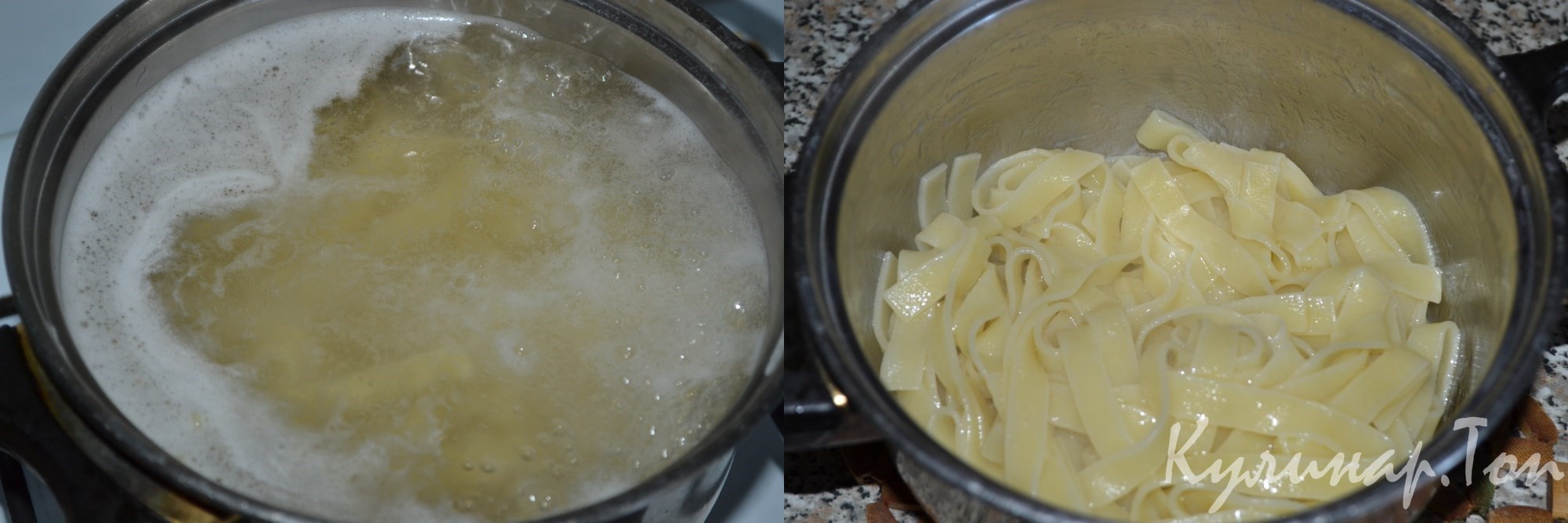 Феттучине с курицей и грибами
