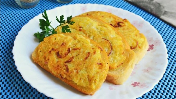 Гренки с луком на завтрак Гренки с луком на завтрак