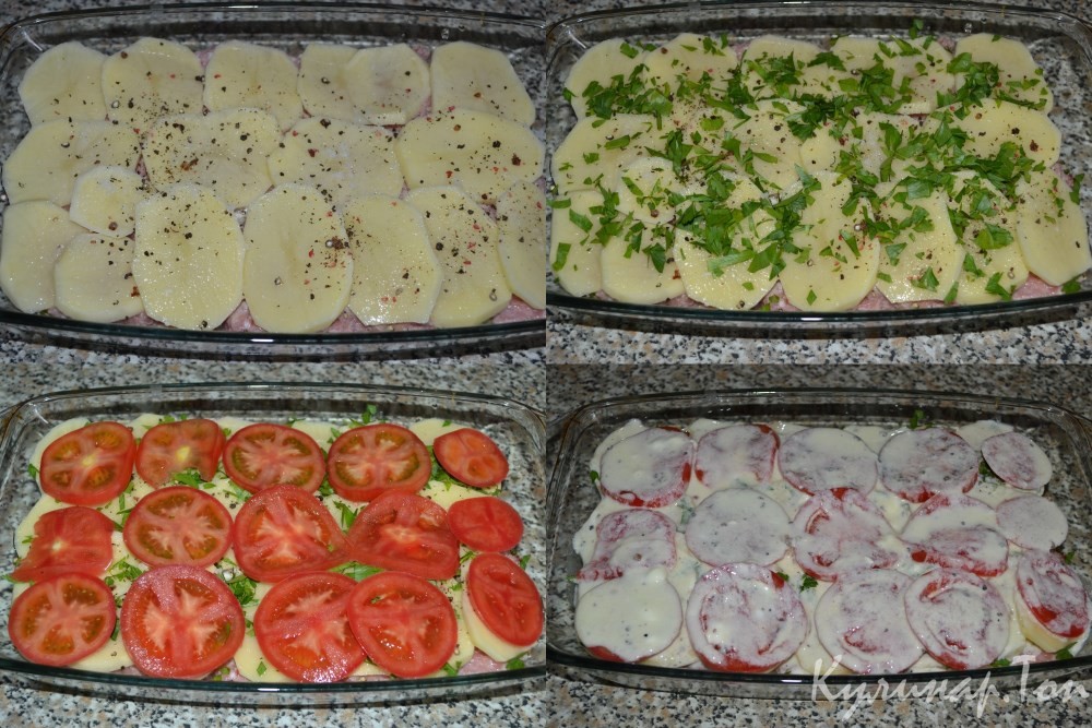 Мясная запеканка с овощами
