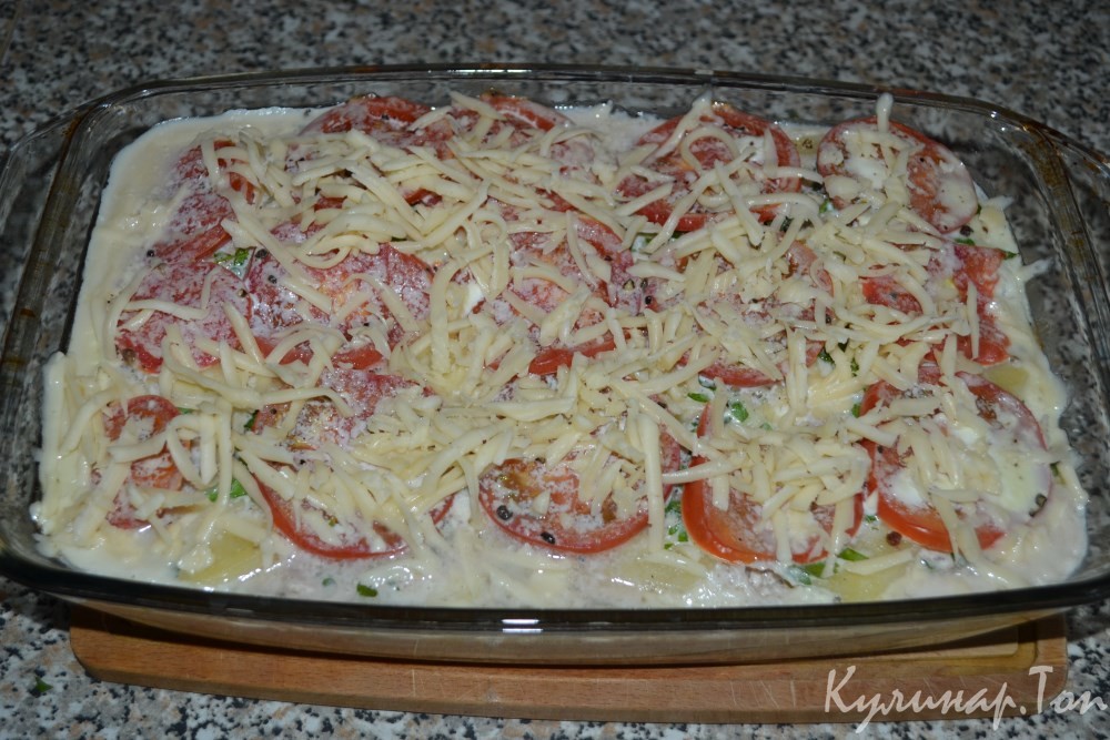 Мясная запеканка с овощами