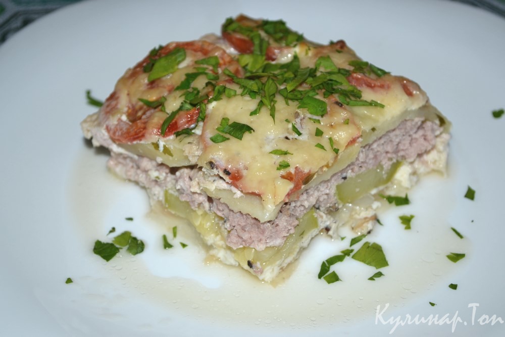Мясная запеканка с овощами