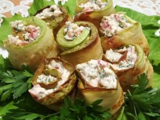 Рулеты из кабачков с сыром и зеленью