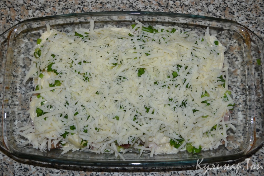 Запеканка с курицей и грибами
