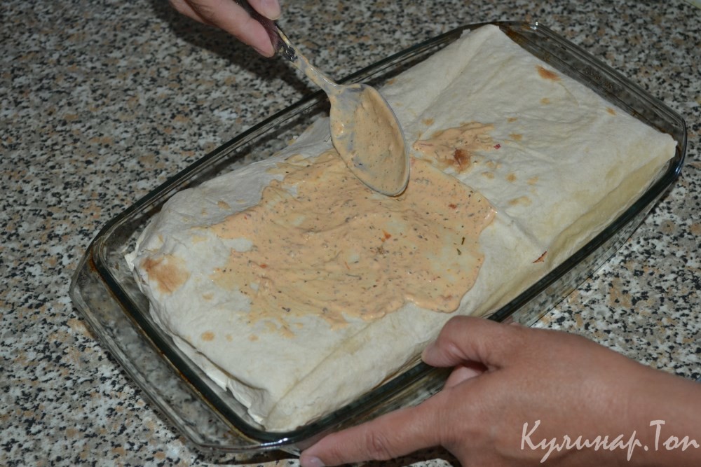 Курица с картофелем в лаваше