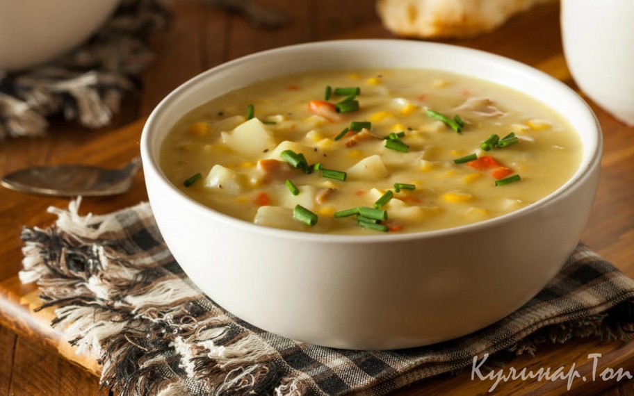 Легкий суп из молодой кукурузы
